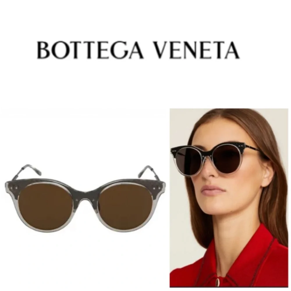 BOTTEGA VENETA 50MM Round Unisex Core Sunglasses in grey/brown